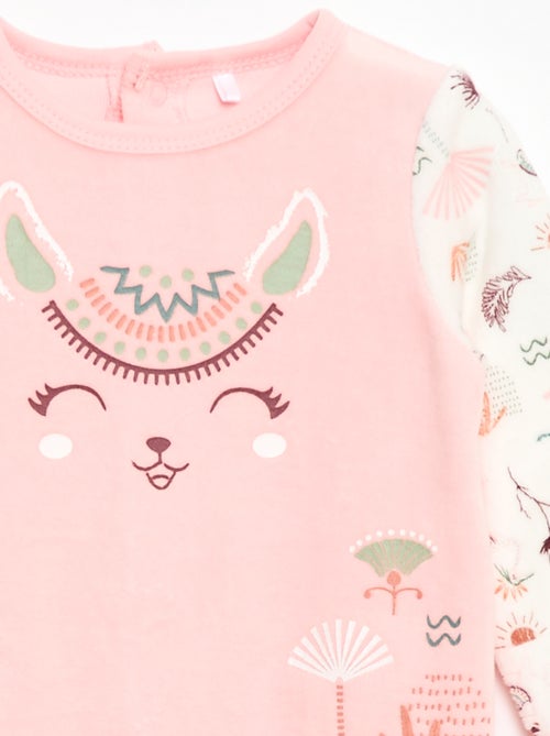 Babygrow de veludo 'Petit Béguin' - Kiabi