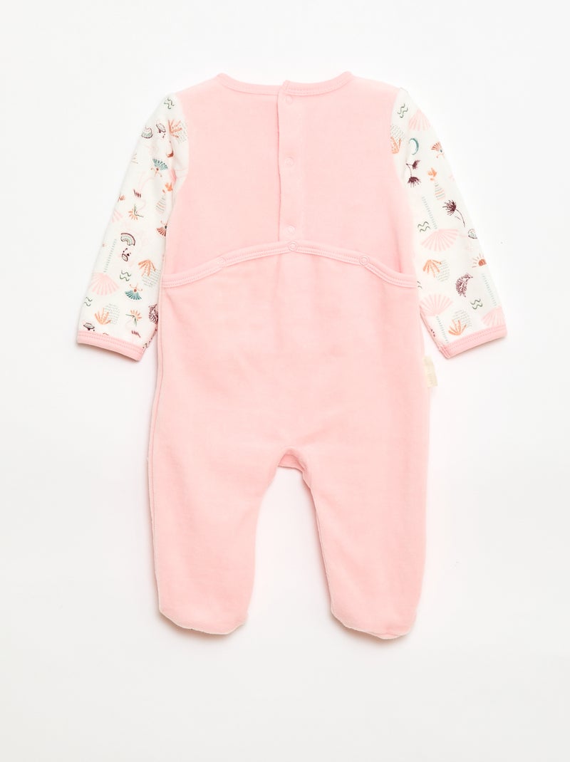 Babygrow de veludo 'Petit Béguin' Rosa - Kiabi