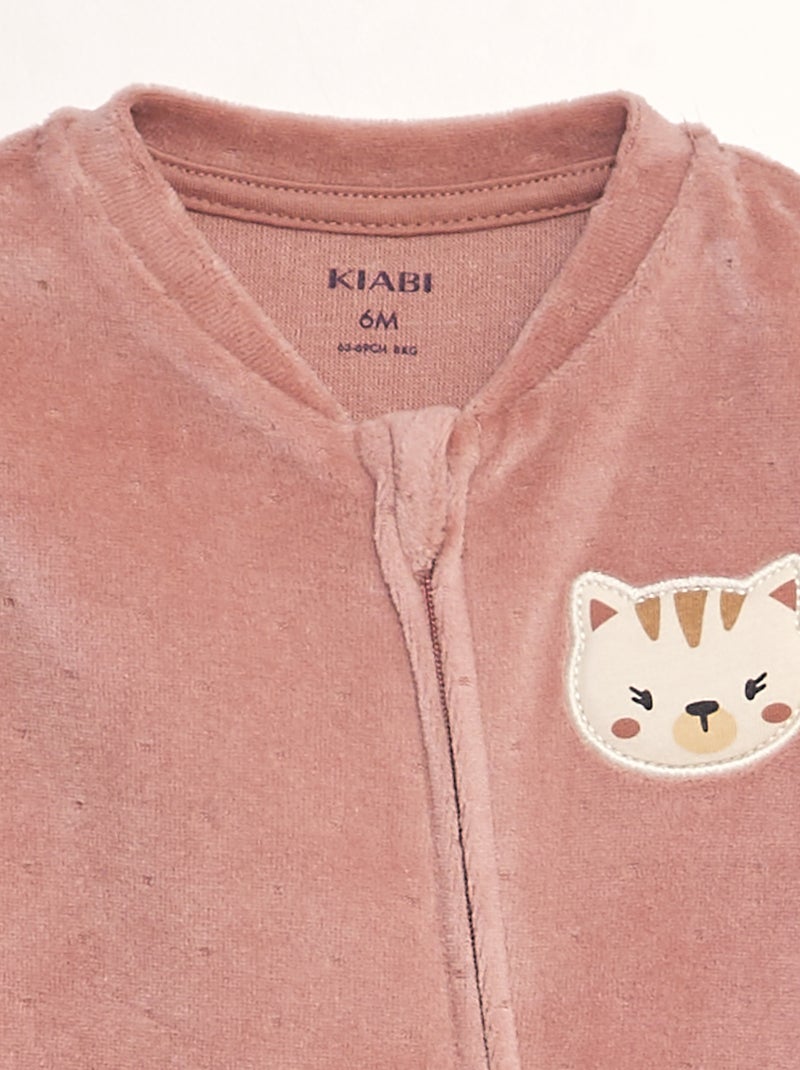 Babygrow de veludo ROSA - Kiabi