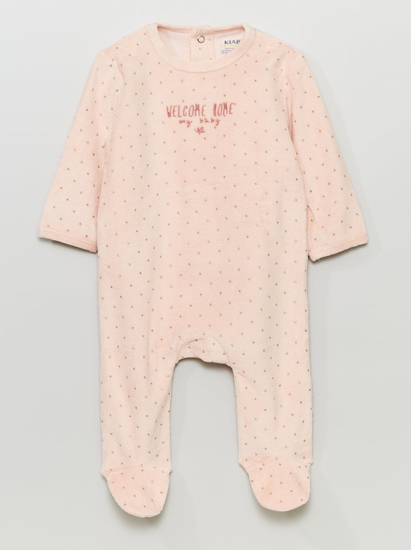 Babygrow de veludo ROSA - Kiabi