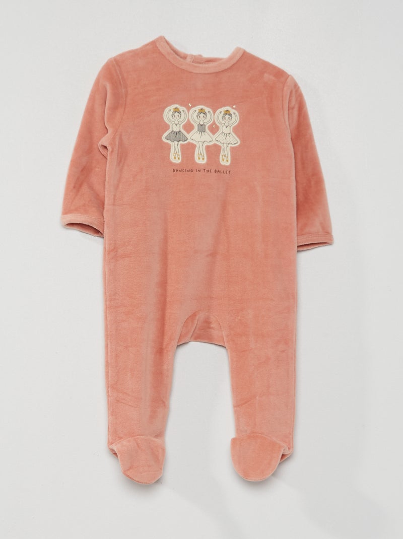 Babygrow de veludo ROSA - Kiabi