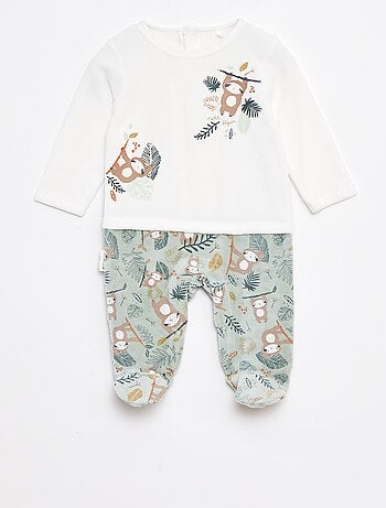Babygrow efeito 2 em 1 de veludo com pés