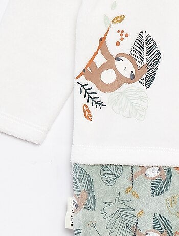 Babygrow efeito 2 em 1 de veludo com pés