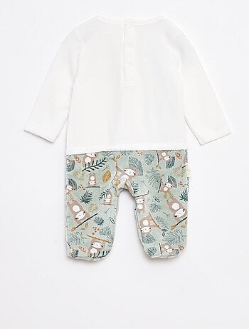Babygrow efeito 2 em 1 de veludo com pés