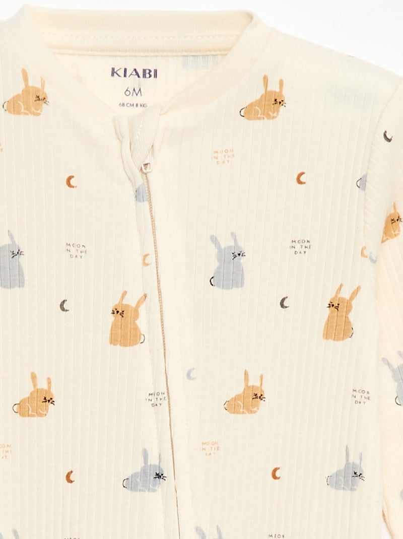 Babygrow em algodão Branco - Kiabi