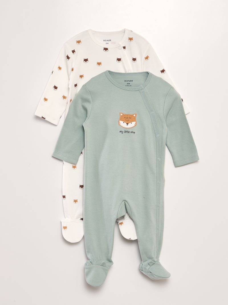 Babygrow em jersey - Lote de 2 AZUL - Kiabi