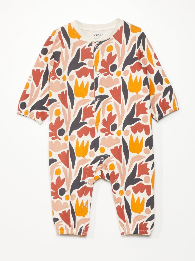 Babygrow em jersey com estampado de fantasia BEGE - Kiabi