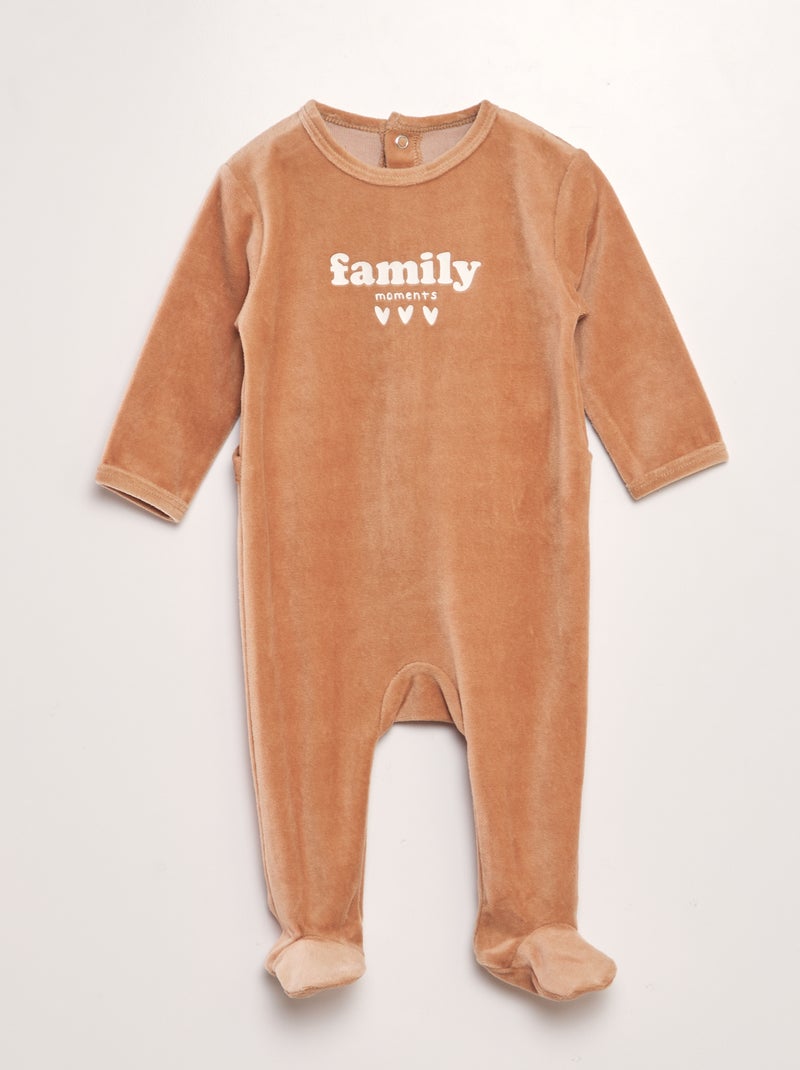 Babygrow em veludo CASTANHO - Kiabi