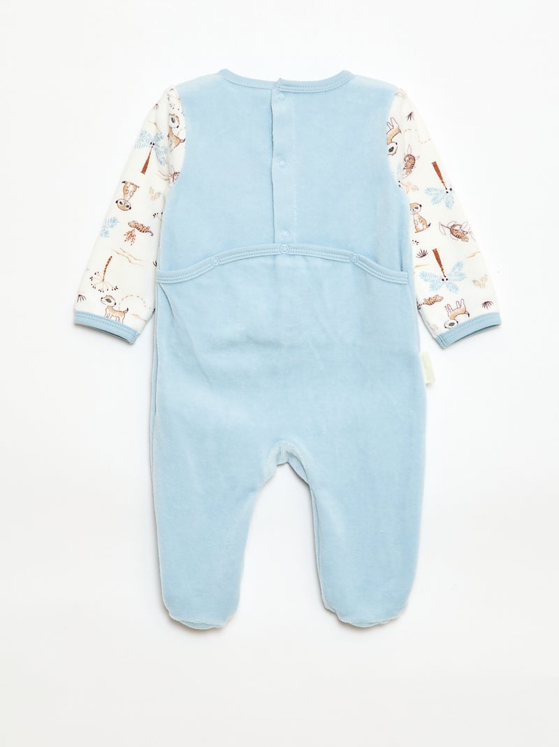 Babygrow em veludo 'Petit Beguin' Azul - Kiabi