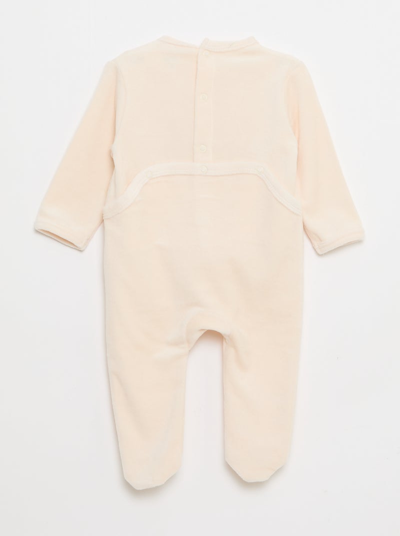 Babygrow em veludo 'Winnie' Branco - Kiabi