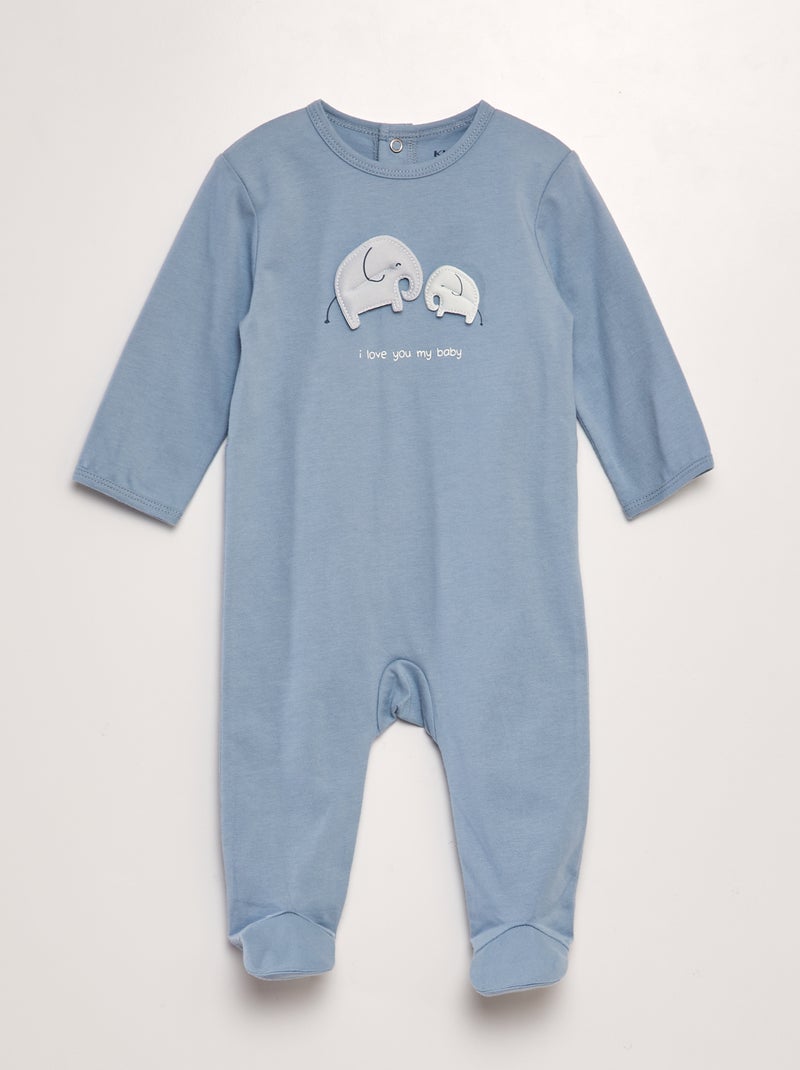 Babygrow estampado com pés AZUL - Kiabi