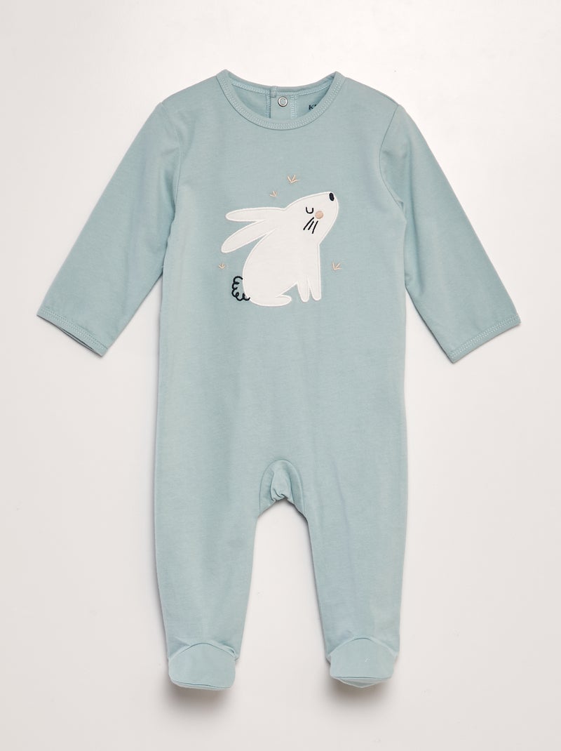 Babygrow estampado com pés AZUL - Kiabi