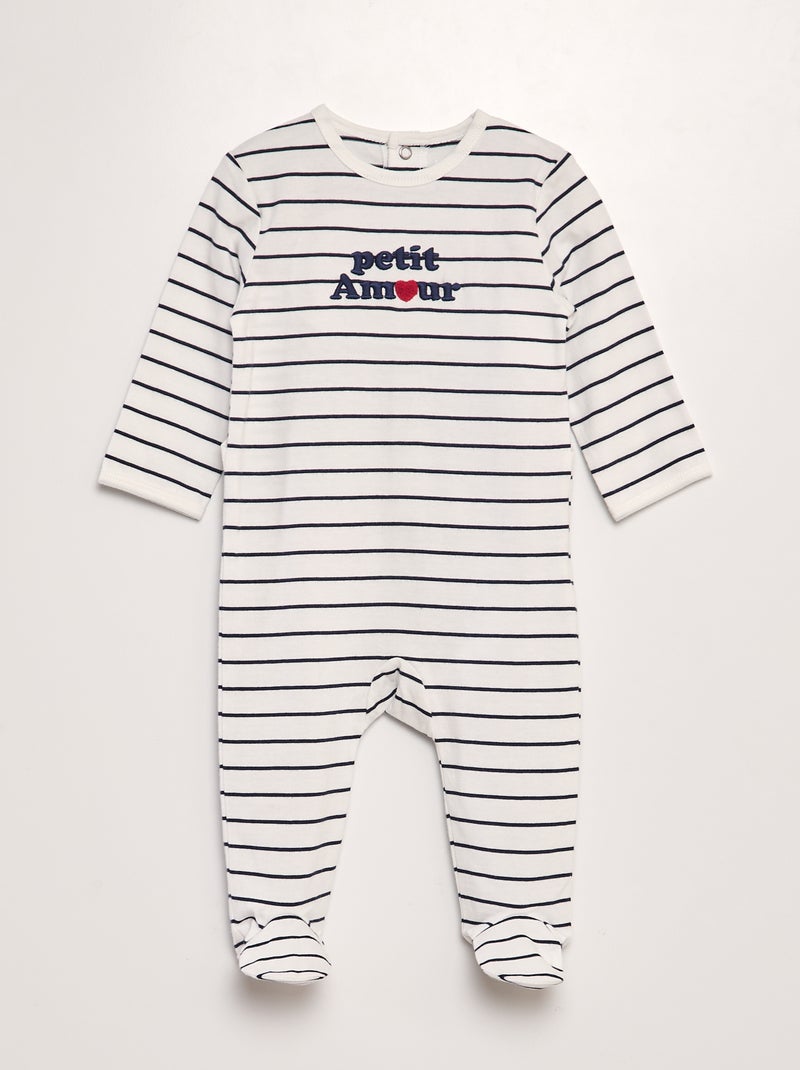 Babygrow estampado com pés BRANCO - Kiabi