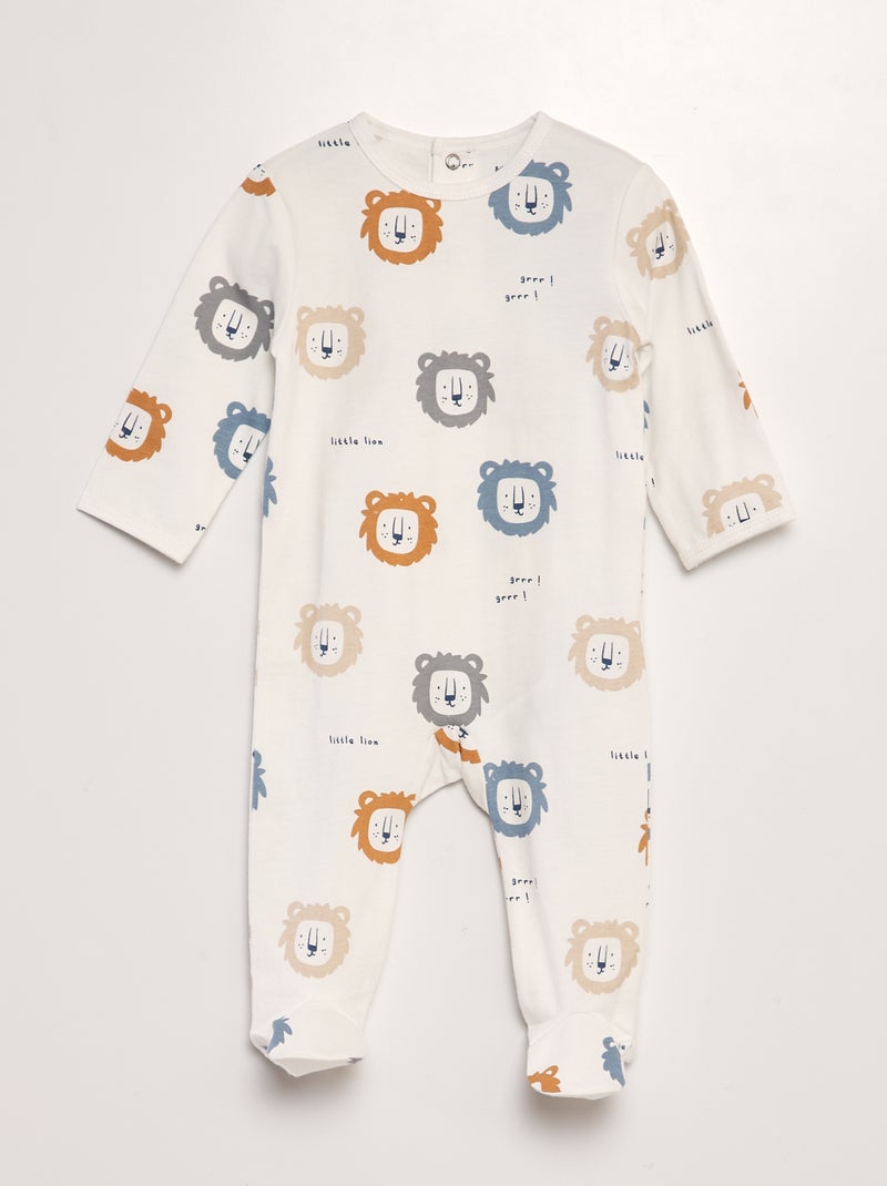 Babygrow estampado com pés BRANCO - Kiabi