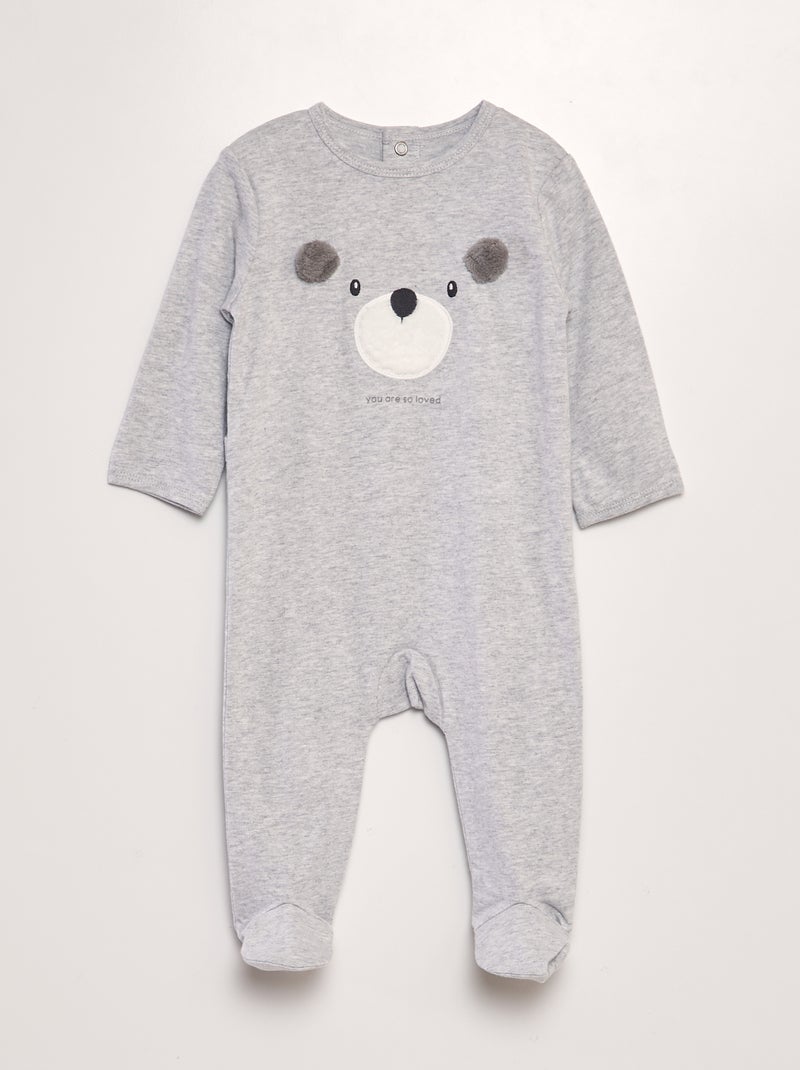 Babygrow estampado com pés CINZA - Kiabi