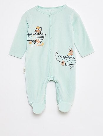 Babygrow estampado de veludo com pés