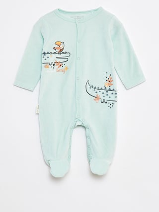 Babygrow estampado de veludo com pés