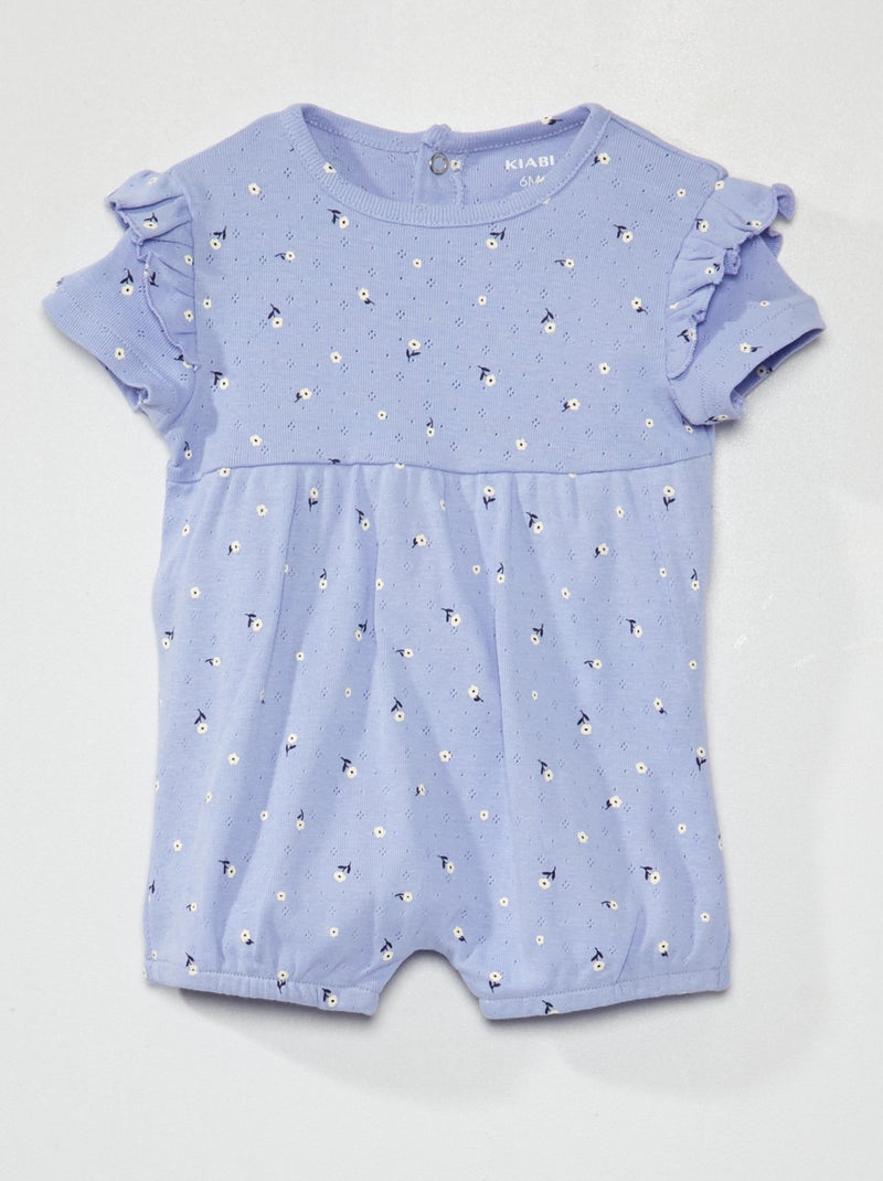 Babygrow estilo bloomer com estampado florido AZUL - Kiabi