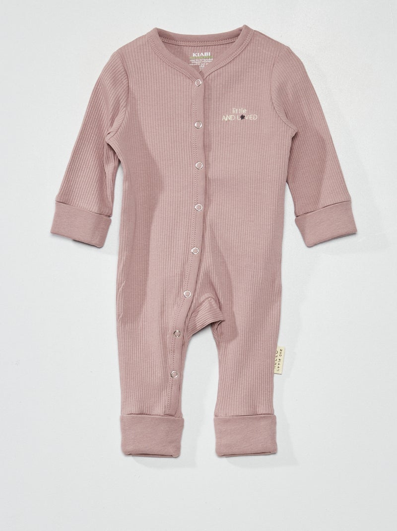 Babygrow evolutivo com dobra nos tornozelos e nos punhos VIOLETA - Kiabi