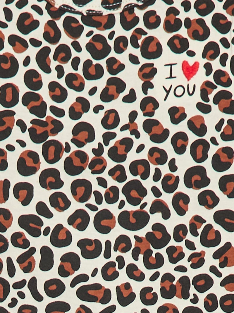 Babygrow leve com estampado de leopardo 'Agathe Sorlet x Kiabi' - Dia dos Namorados Branco - Kiabi