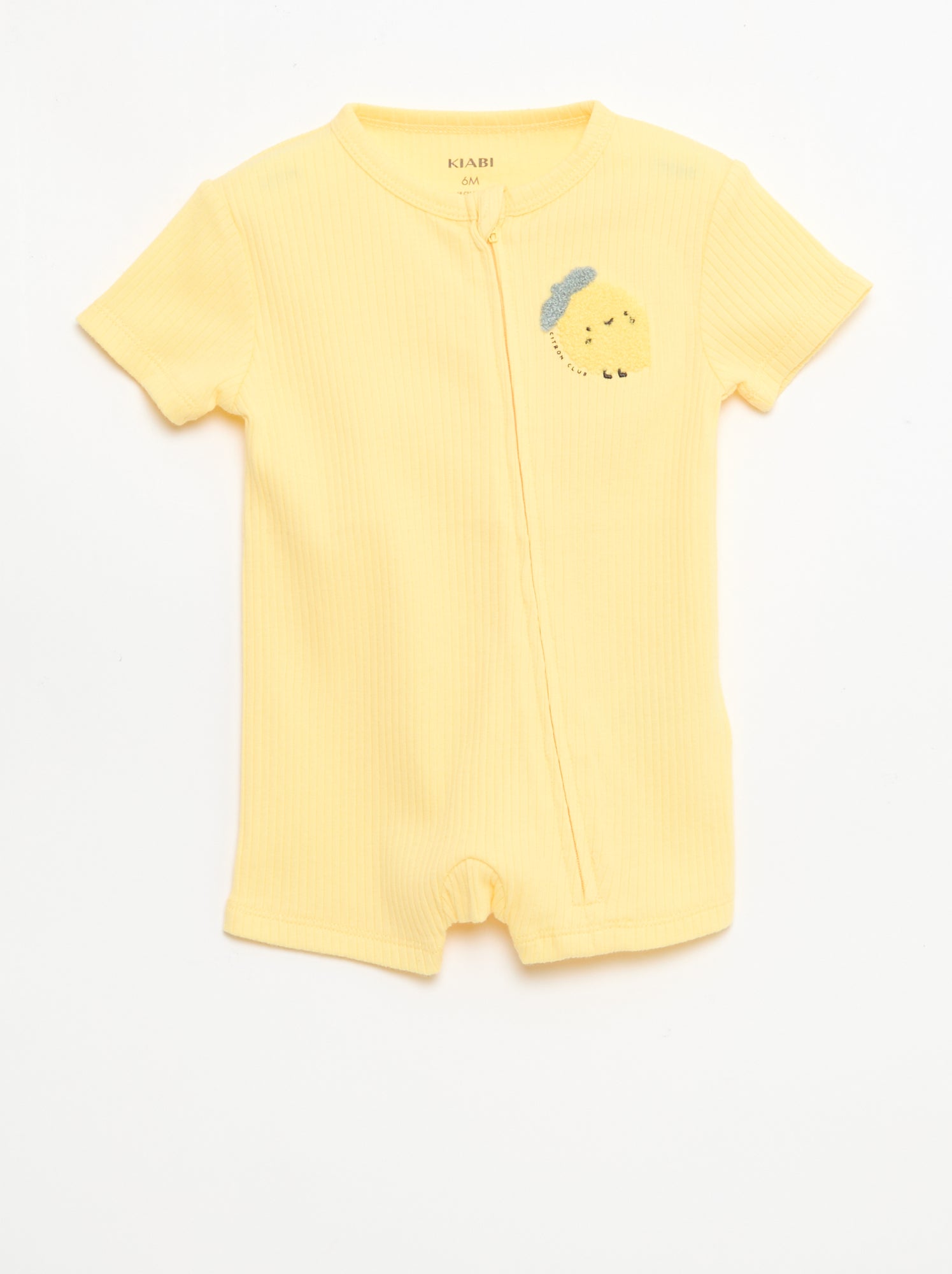 Babygrow leve com fecho de correr e mangas curtas