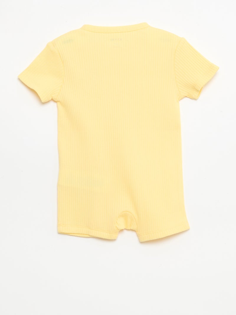 Babygrow leve com fecho de correr e mangas curtas Amarelo - Kiabi