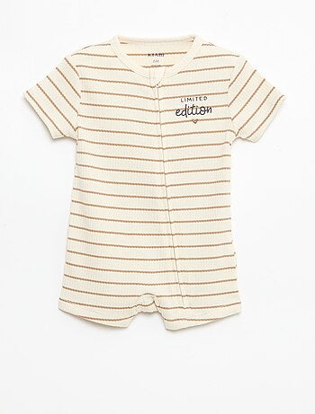 Babygrow leve com fecho éclair e estampado total de manga curta