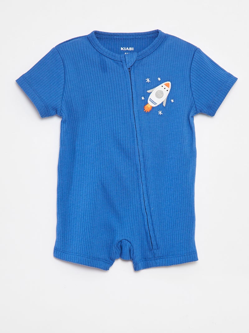 Babygrow leve com fecho de manga curta Azul - Kiabi
