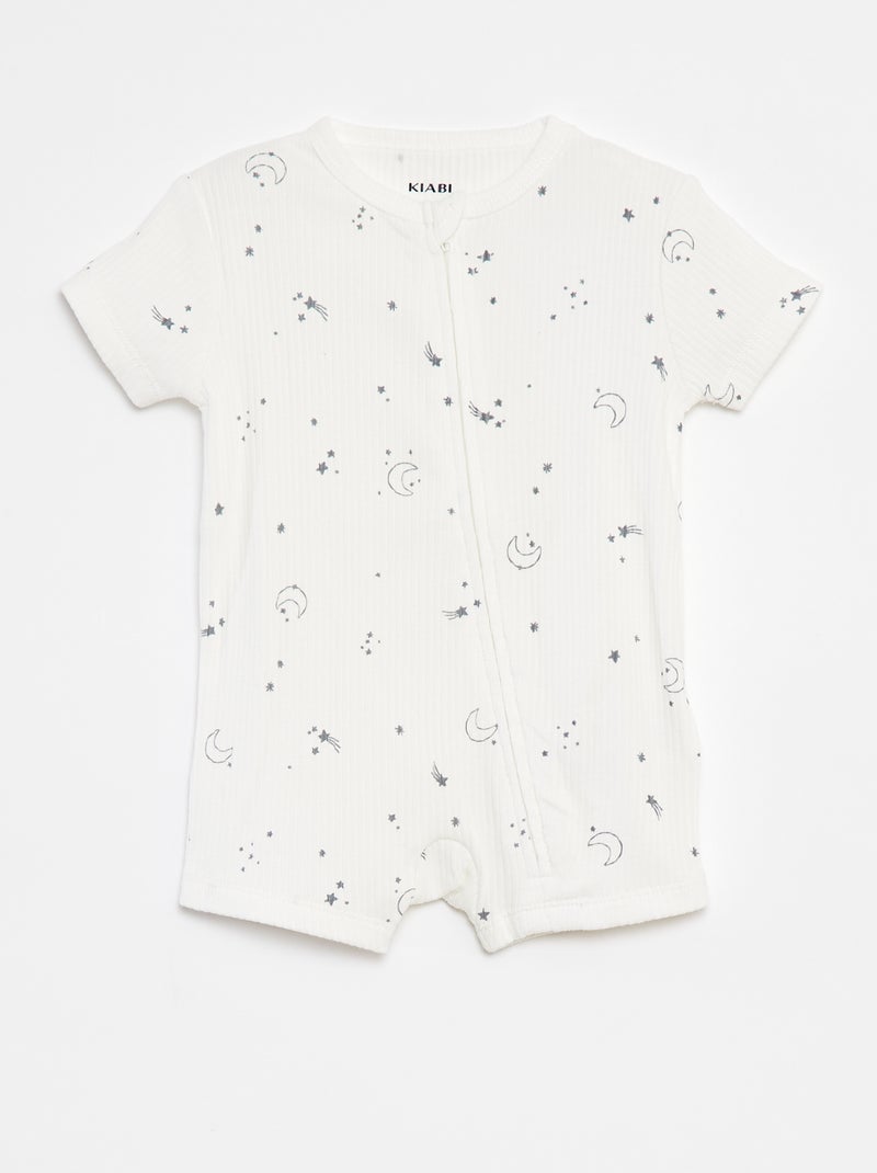 Babygrow leve com fecho de manga curta Cinza - Kiabi