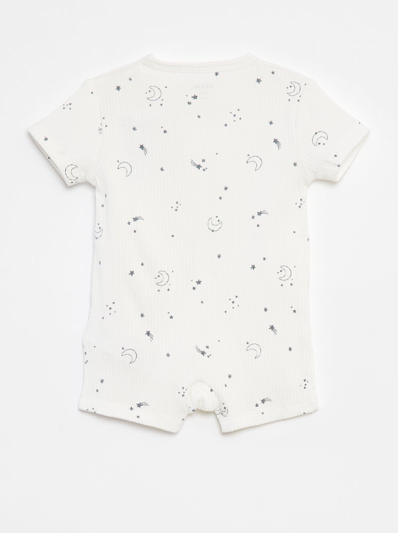 Babygrow leve com fecho de manga curta Cinza - Kiabi