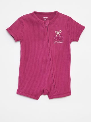Babygrow leve com fecho de manga curta
