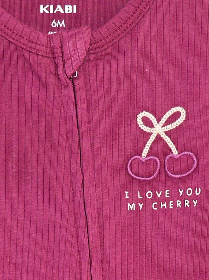 Babygrow leve com fecho de manga curta Rosa - Kiabi
