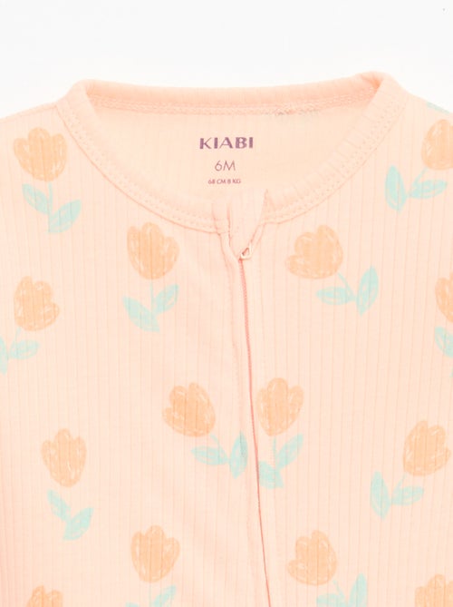 Babygrow leve com fecho éclair e estampado total de manga curta - Kiabi