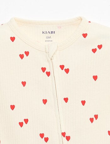 Babygrow leve com fecho éclair e estampado total de manga curta