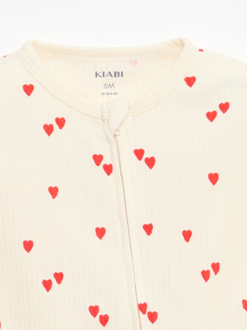 Babygrow leve com fecho éclair, manga curta e estampado integral - Kiabi