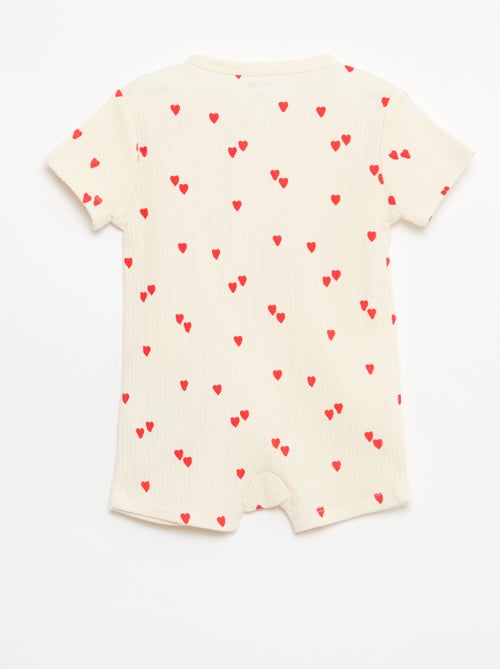 Babygrow leve com fecho éclair, manga curta e estampado integral - Kiabi