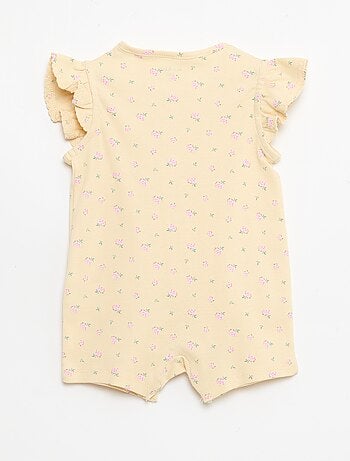Babygrow leve curto com folhos em algodão
