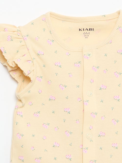 Babygrow leve curto com folhos em algodão - Kiabi