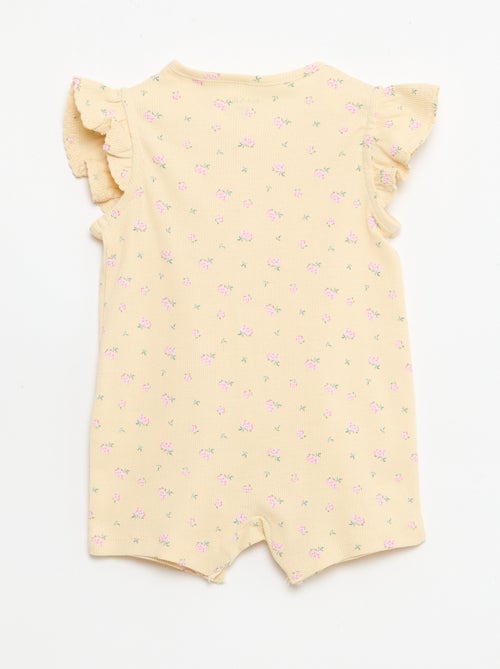 Babygrow leve curto com folhos em algodão - Kiabi