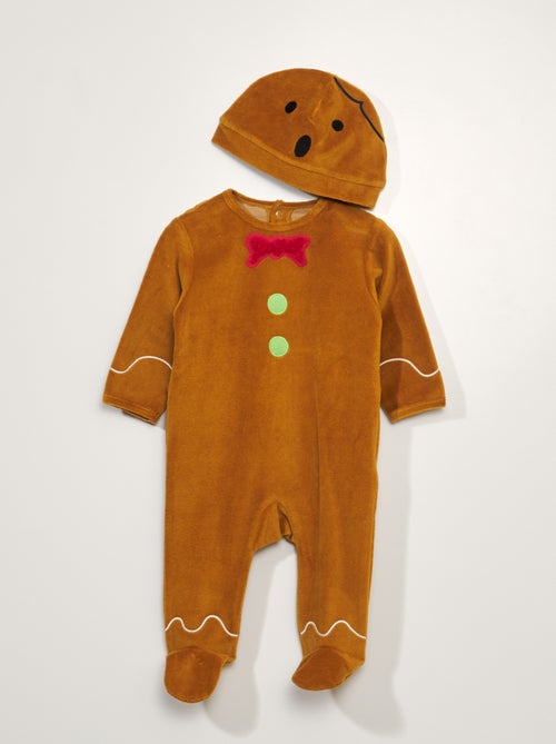 Babygrow pão de especiarias + gorro de veludo - Kiabi