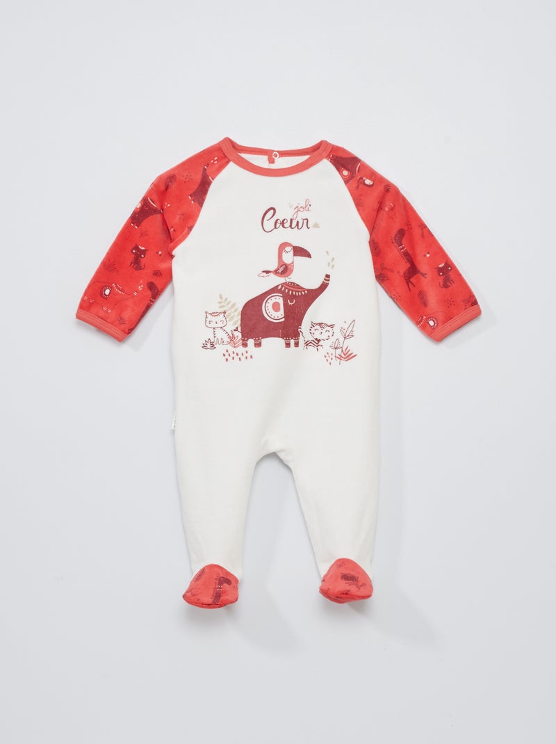Babygrow 'Petit Béguin' Branco/ Rosa - Kiabi