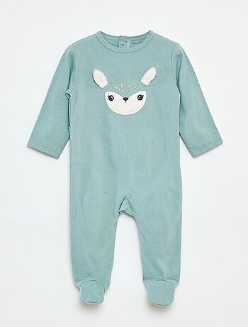 Babygrow 'Raposa' com abertura com molas de pressão atrás