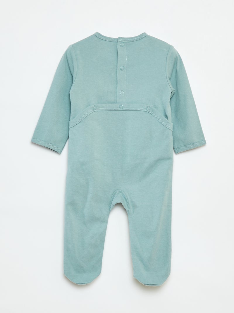 Babygrow 'Raposa' com abertura com molas de pressão atrás Azul - Kiabi