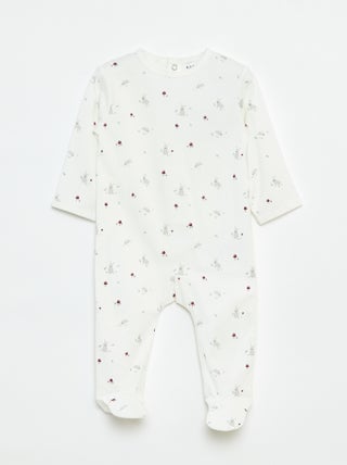 Babygrow 'Raposa' com abertura com molas de pressão atrás
