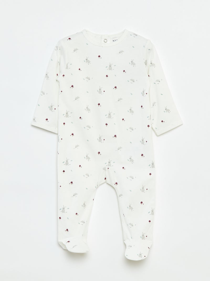 Babygrow 'Raposa' com abertura com molas de pressão atrás Bege - Kiabi