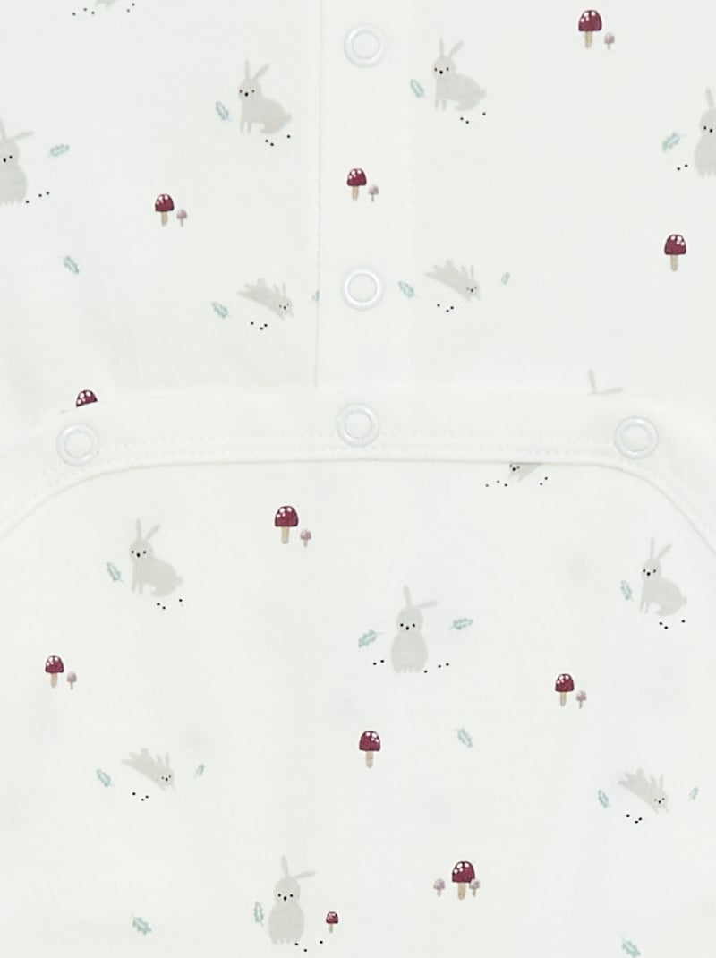 Babygrow 'Raposa' com abertura com molas de pressão atrás Bege - Kiabi