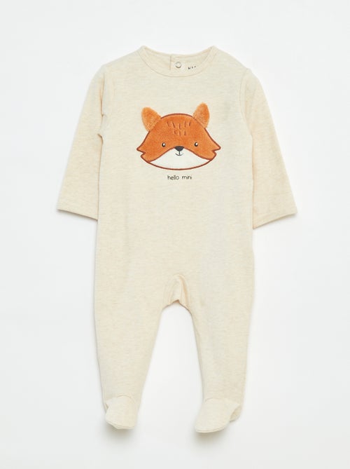 Babygrow 'Raposa' com abertura com molas de pressão atrás - Kiabi