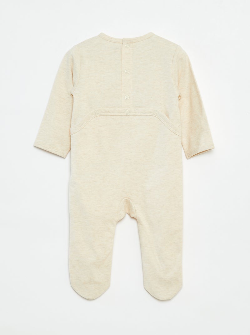Babygrow 'Raposa' com abertura com molas de pressão atrás Bege - Kiabi