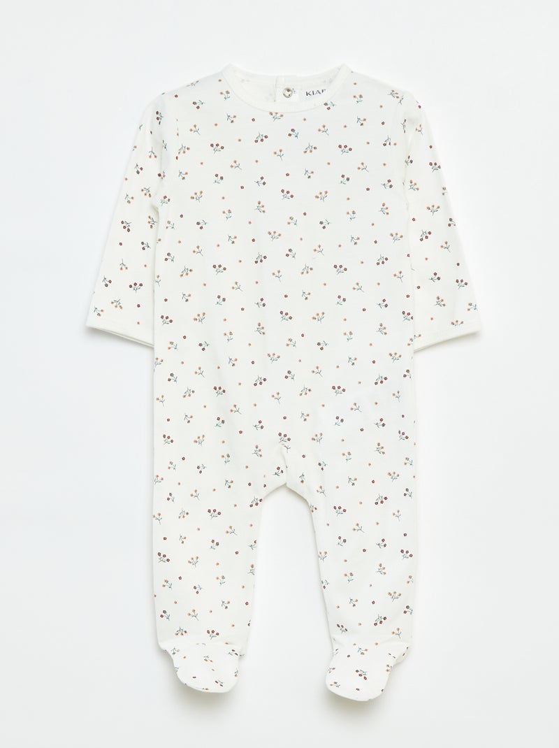 Babygrow 'Raposa' com abertura com molas de pressão atrás Bege - Kiabi