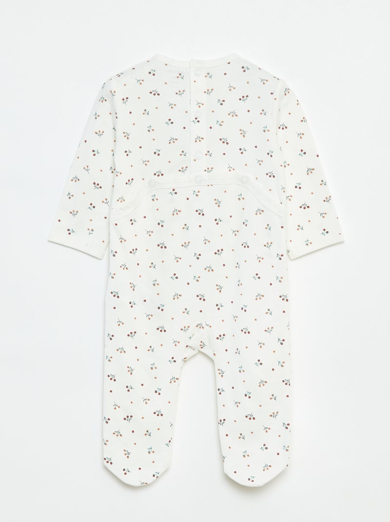 Babygrow 'Raposa' com abertura com molas de pressão atrás Bege - Kiabi